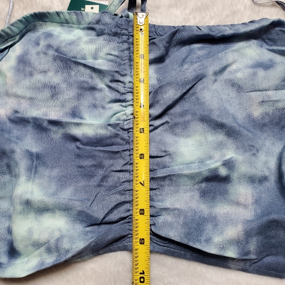 ROXY  Island Hops crop top Tie dye Halter Tank Top Sleeveless Smocked back Sz. L - Picture 11 of 11